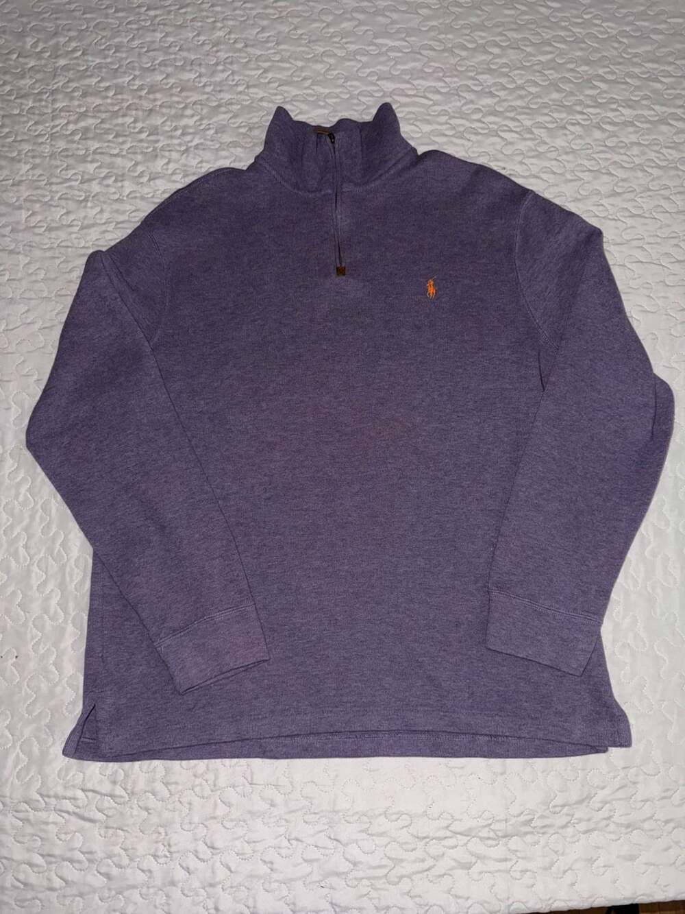 Polo By Ralph Lauren Quarter Zip Sweater XL Purple